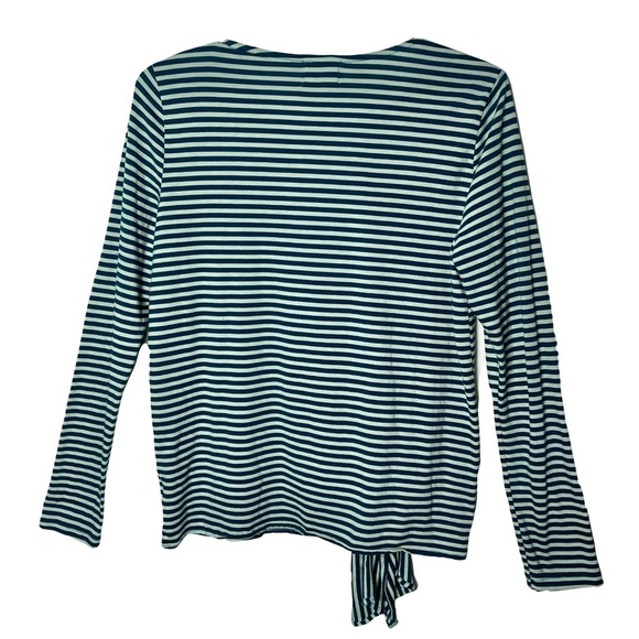 Anthropologie T.la | Barela Green Striped Side Striped Long Sleeve Top, Large - Picture 3 of 11